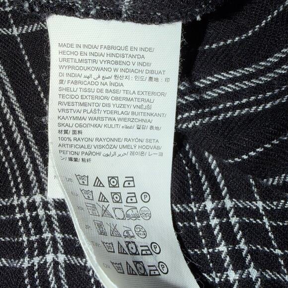 Calvin Klein Jeans Women’s Black & White Plaid Button-Front Blouse – Size XL - Picture 5 of 6